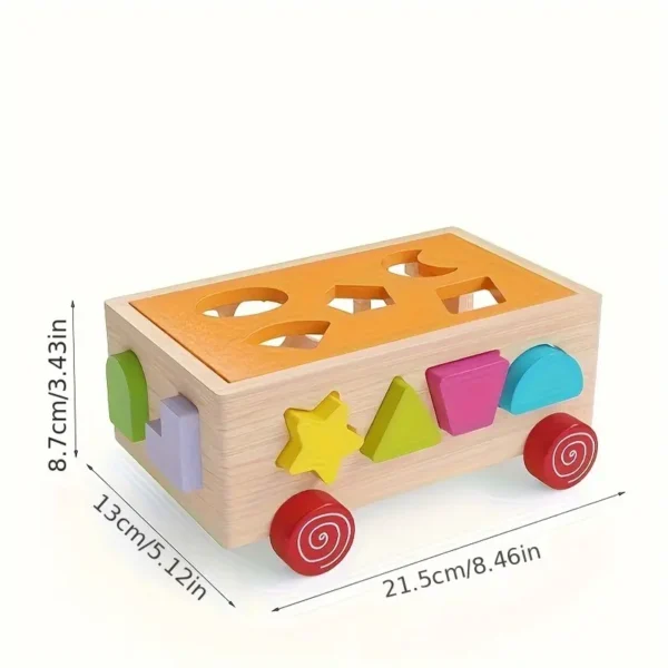 Early Education Toy Car – Multi-Functional Shape Sorting Vehicle with Geometric Building Blocks for Toddlers – Colorful Learning Toy for Boys & Girls – Enhances Cognitive & Motor Skills - Image 3