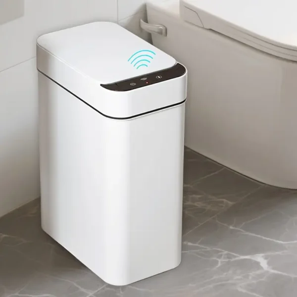 11L Touchless Smart Motion Sensor Trash Can – Automatic Garbage Bin for Bathroom, Kitchen, Office & Home Use (White)