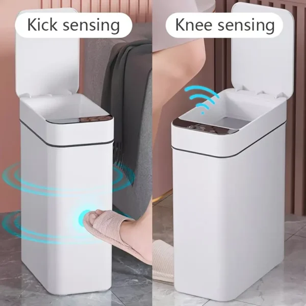 11L Touchless Smart Motion Sensor Trash Can – Automatic Garbage Bin for Bathroom, Kitchen, Office & Home Use (White) - Image 2