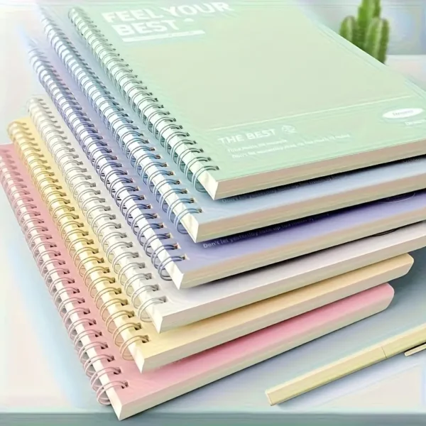 Spiral Notebook Set – 6 Pack A5 Ruled Notebooks, 200 Pages, Soft Cover, for School, Office, Journal, and Notes - Image 4