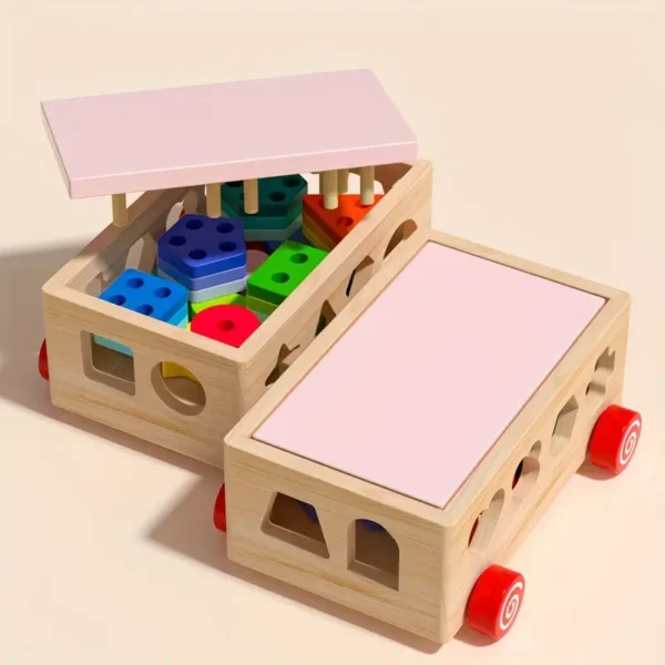 Early Education Toy Car – Multi-Functional Shape Sorting Vehicle with Geometric Building Blocks for Toddlers – Colorful Learning Toy for Boys & Girls – Enhances Cognitive & Motor Skills - Image 8