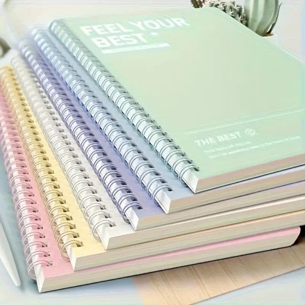 Spiral Notebook Set – 6 Pack A5 Ruled Notebooks, 200 Pages, Soft Cover, for School, Office, Journal, and Notes